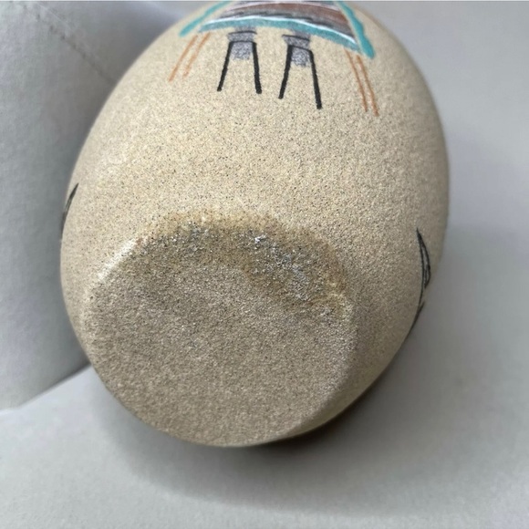 Navajo Sand Art Pottery Sunwest Indian Art New Mexico Decorative Painted - Picture 6 of 6